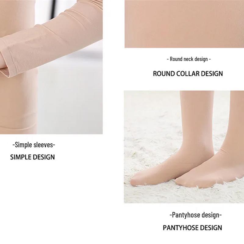 Girls' Nude Color Velvet Winter Dance Base Layer Leotard