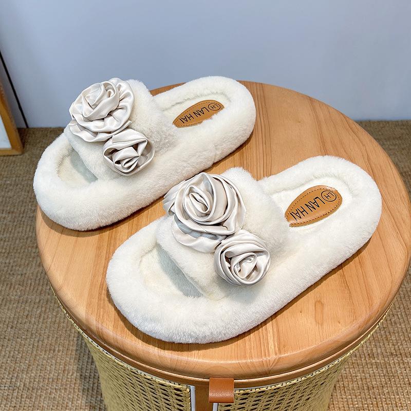 Mao Mao Slippers Women's Outer Wear 2025 New Korean Version Ins Tide Shoes Autumn and Winter Thick-soled Cotton Slippers Spring and Summer Tide