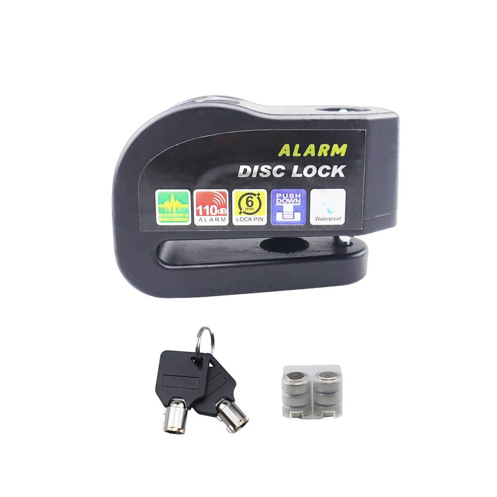 Motorcycle bicycle Lock Alarm Safety Protection Padlock Disc Aluminum Alloy AntiTheft Reminder Rope Lock Bag MotorcycleAccessory