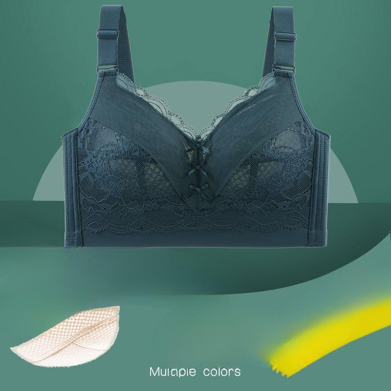 Damer i store størrelser Full cup uten spiler Bryst Stor og Liten Justering Par Bryst-BH