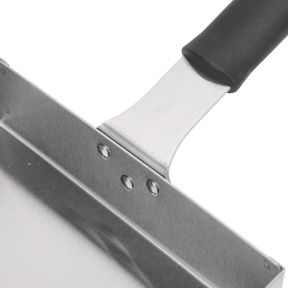 Food Mover Stainless Steel Griddle Scoop Large Heavy Duty Food Shovel Beveled Edges with Handle Griddle Spatula Stir Fry