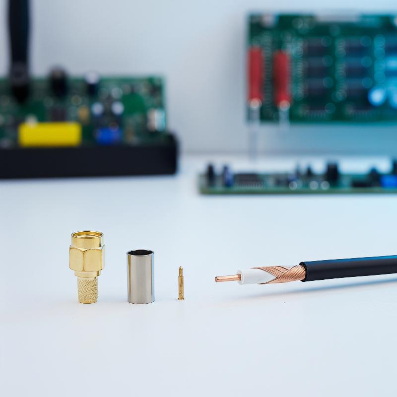 1 Set Wire Terminals Connector SMA Plug Male Crimp For RG58 RG142 LMR195 Cable Straight RF Coaxial Adapter