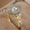 1-piece Luxurious Sparkling Zircon Inlaid Women's Ring, Bridal Engagement Jewelry, Holiday Banquet Accessories, Gifts