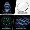 POEDAGAR Luxury Watch Waterproof Luminous Date Week Quartz Men's Watches Stainless Steel Fashion Square Men Watch