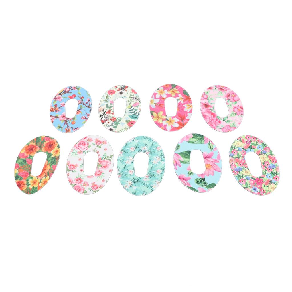 30 Pcs Sensor Covers for G6 9 Flower Patterns Adhesive Nonwoven Pre Designed Hole Breathable Sensor Patches