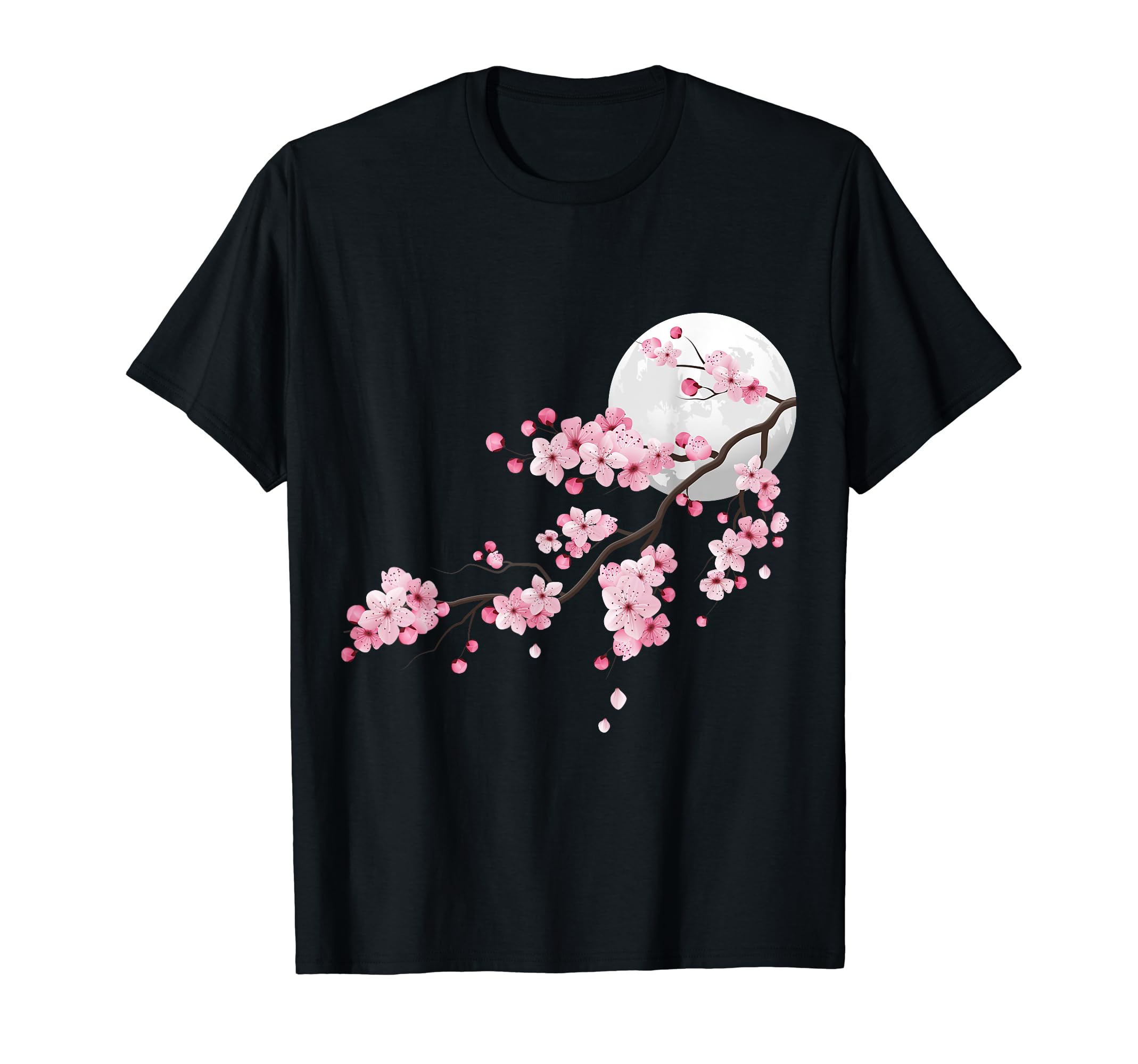 Cherry blossom tree and moon - Beautiful Japanese cherry blossoms - Spring T-shirt