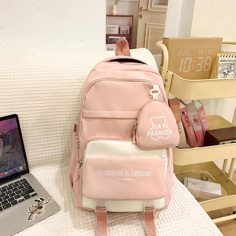 Цветной блок школьная сумка студенческий рюкзак в стиле колледжа женский рюкзак — фото 14