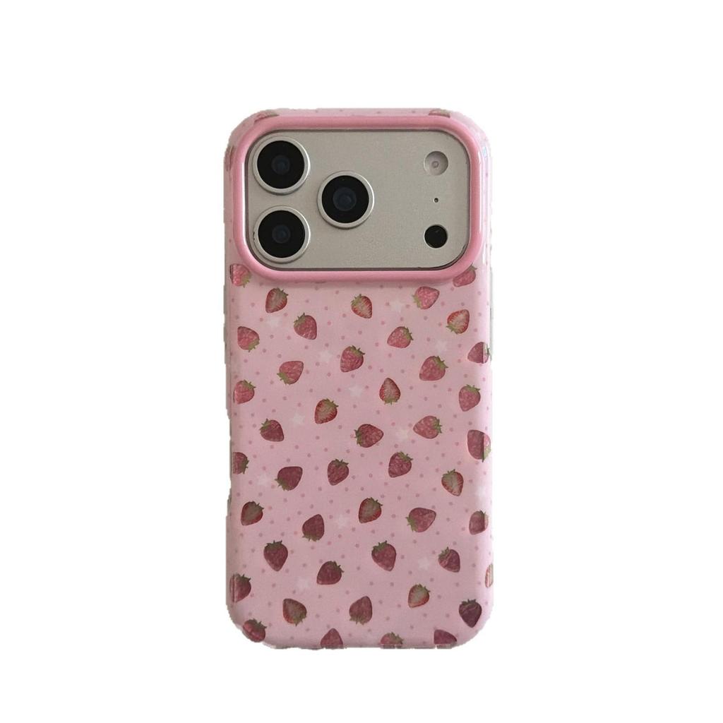 Sweet Strawberry Case for iPhone 17 Pro Max/16 Pro - Girl's Drop-Proof Protection