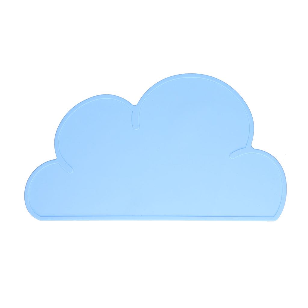 Cloud Shaped Waterproof Placemat NonSlip Silicone Table Mat Kids Table Pad for Home Travel(Sky Blue