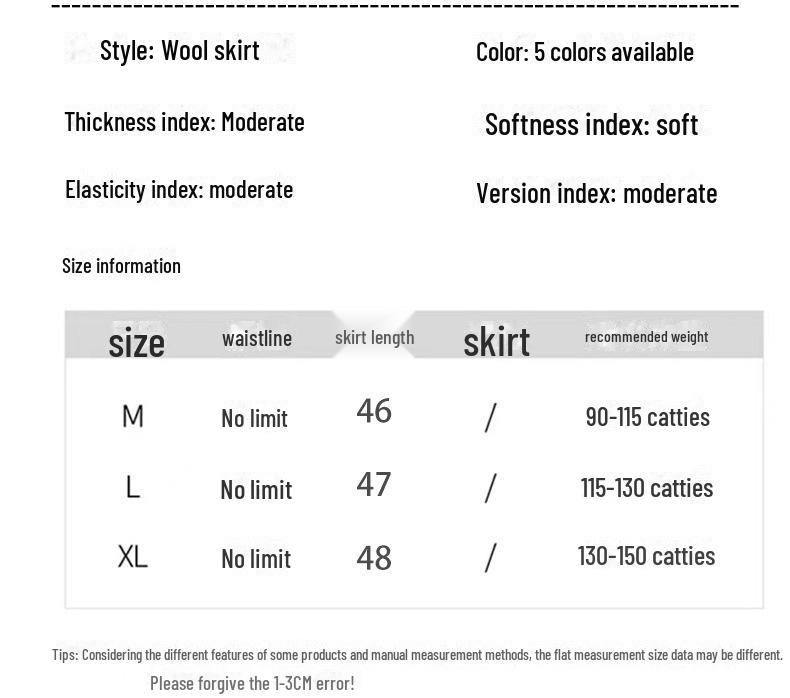 Autumn & Winter 100% Pure Wool High Waist Knit Pencil Skirt for Women