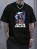 Men'S Captain Harlock Anime-Themed Pirate Graphic Tee - a Black Crew Neck
