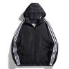 Spring and Autumn Sports Hooded Jacket Men's Casual Versatile Men's Jacket Three-bar Single Clothes Gloss Plate