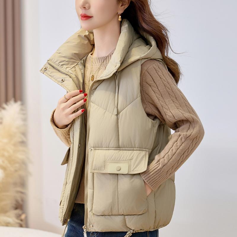 Fashion Winter Women's Warm Vest Hooded Thick Casual Sleeveless Jackets Woman Short Coats