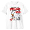 My Mind Is A Dangerous Place But My Mouth Is Worse Cat Funny Tshirt Unisexs Streetwear Tshirts Summer O Neck Hipster Tees Casual