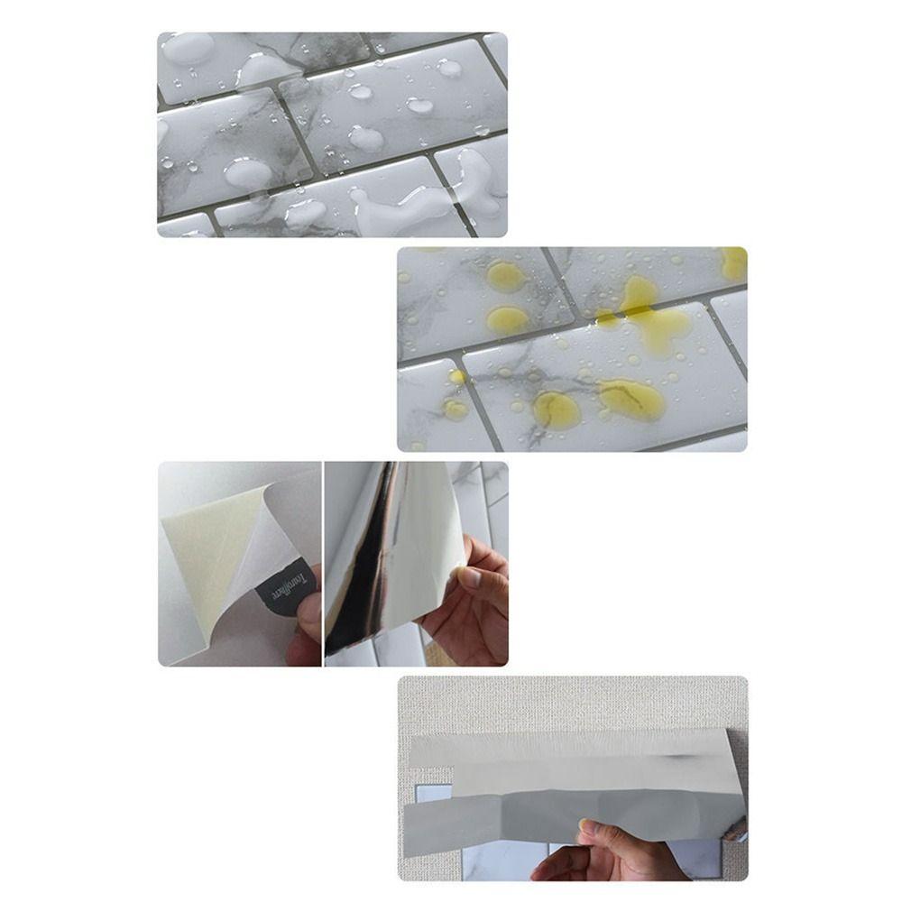 Self-adhesive 3D Stereo Wall Stickers Brick Design Oil Proof Backsplash Wall Decals Moisture-proof Waterproof