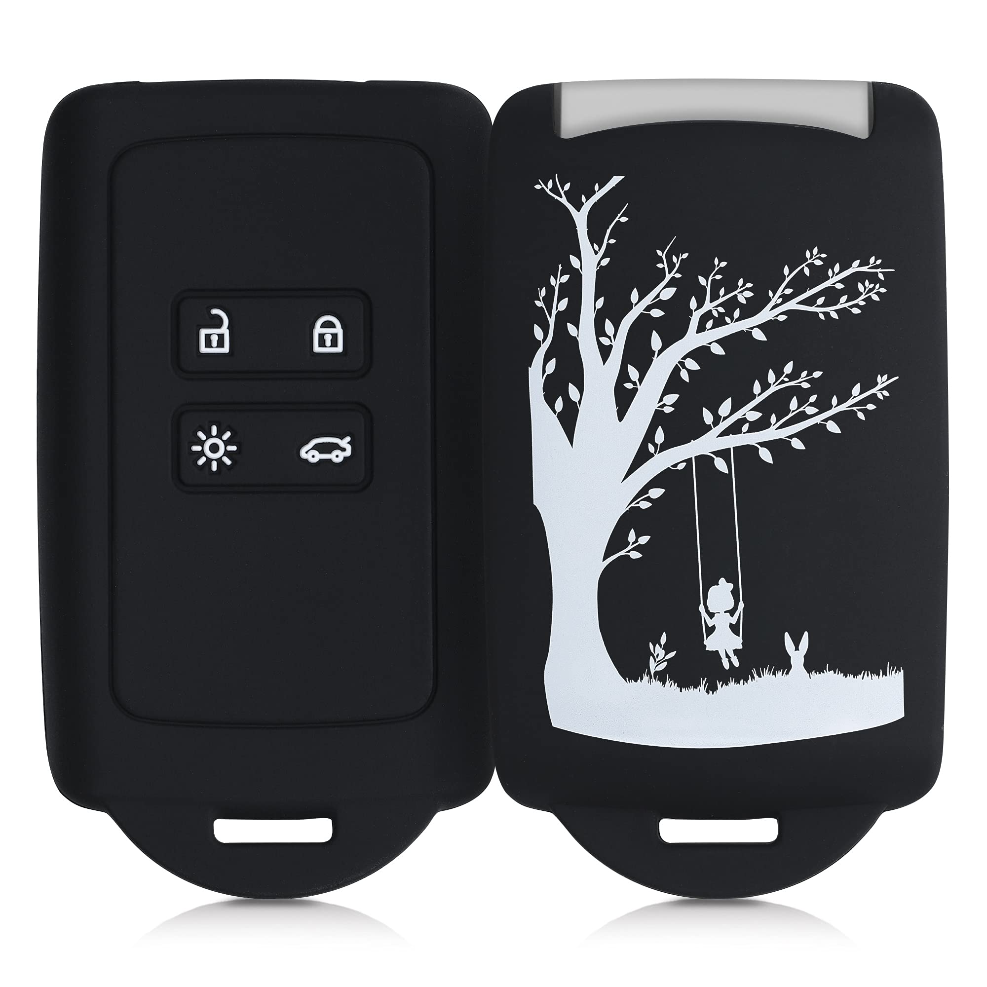 kwmobile Renault 4-Button Car Key Smart Key (Keyless Go Compatible M