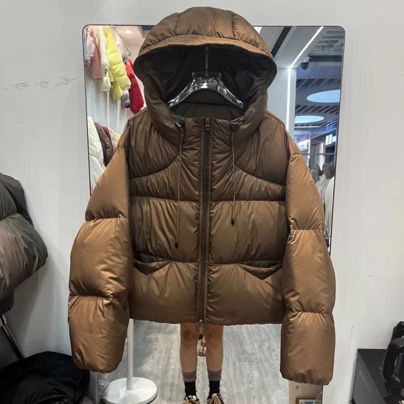 Puff Fluffy Hooded Down Jacket Women's Winter Thickened Short White Duck Down Kendou Bread Jacket Maillard Jacket