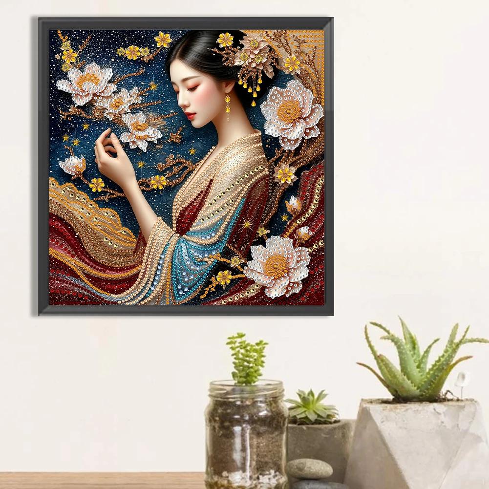 DIY Special Shape Crystal Partial Diamond Painting Kit Decor30x30cm Girl 5D