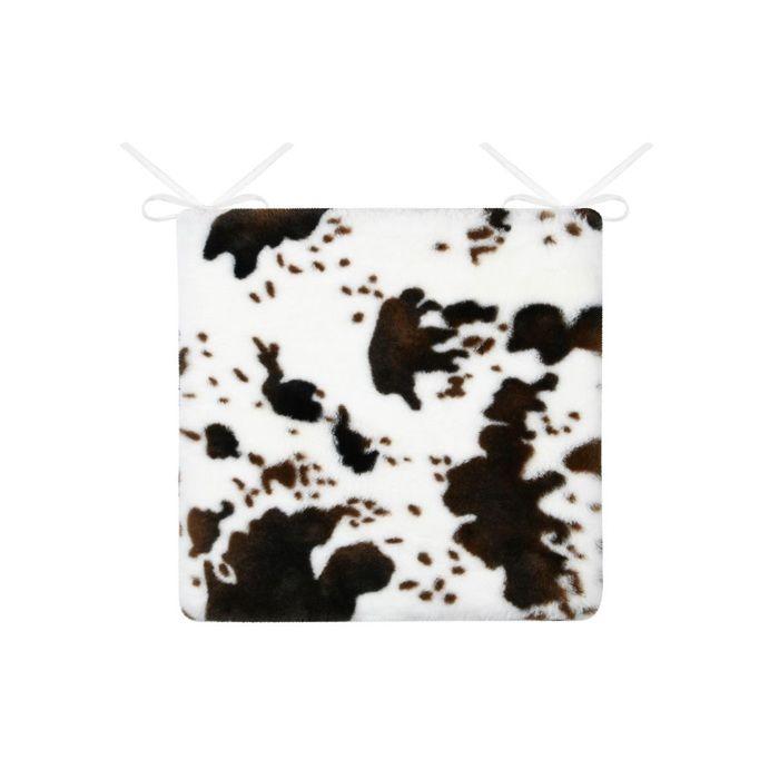Assise de chaise 38 x 38 cm imprimé Vache brun