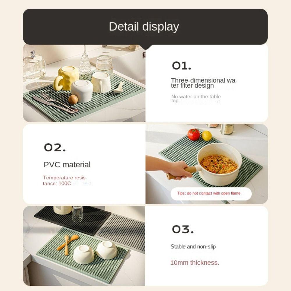 Fantasy Style Draining Mat Silicon Drying Mats 2024 Tableware Mat  Kitchen