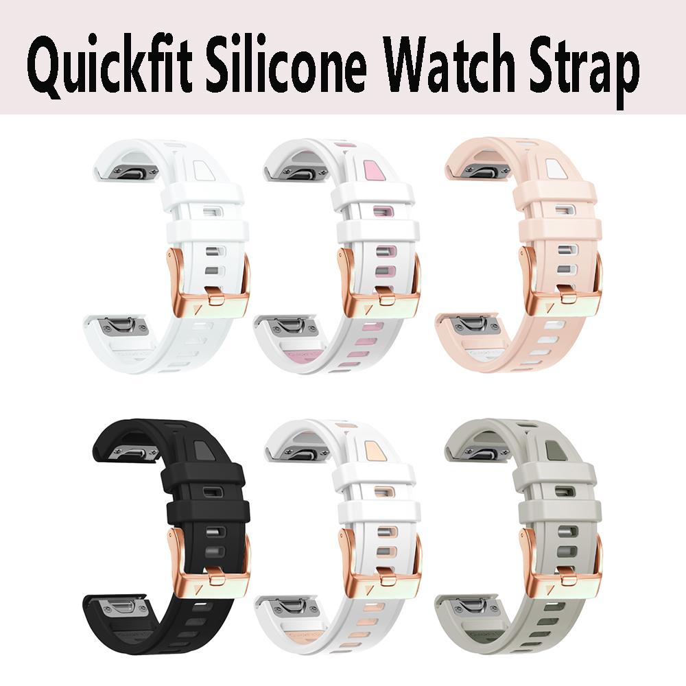Quickfit 20mm Silicone Watch Band For Men And Women  For Garmin Watch Fenix 8-43mm Smartwatch Accessories Festival Watch Strap