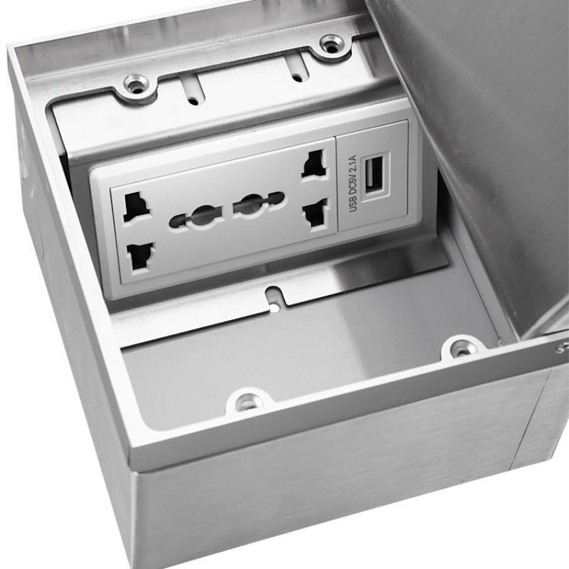 Marble Style Hidden Socket Factory Stainless Steel Embedded Power Socket Multifunctional Universal Floor Socket