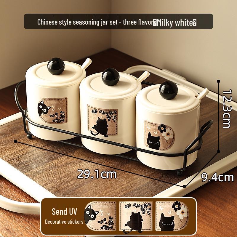 Wall-Mounted Seasoning Set: Punch-Free Kitchen Storage for Salt, Sugar, MSG