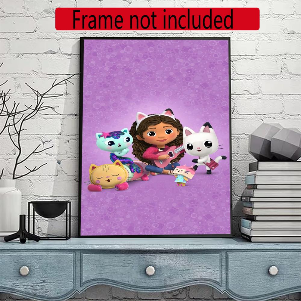 Cartoon Cute Gabbys Diamond Painting Round Diamond Mosaic Rhinestones Diamond Embroidery Craft Kit Wall Decor Without Frame