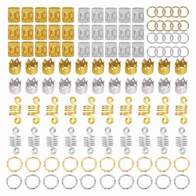 110pcs Hair Braid Rings Dreadlock Three Ply Hair Clips Loops Decoration for Women & Girls