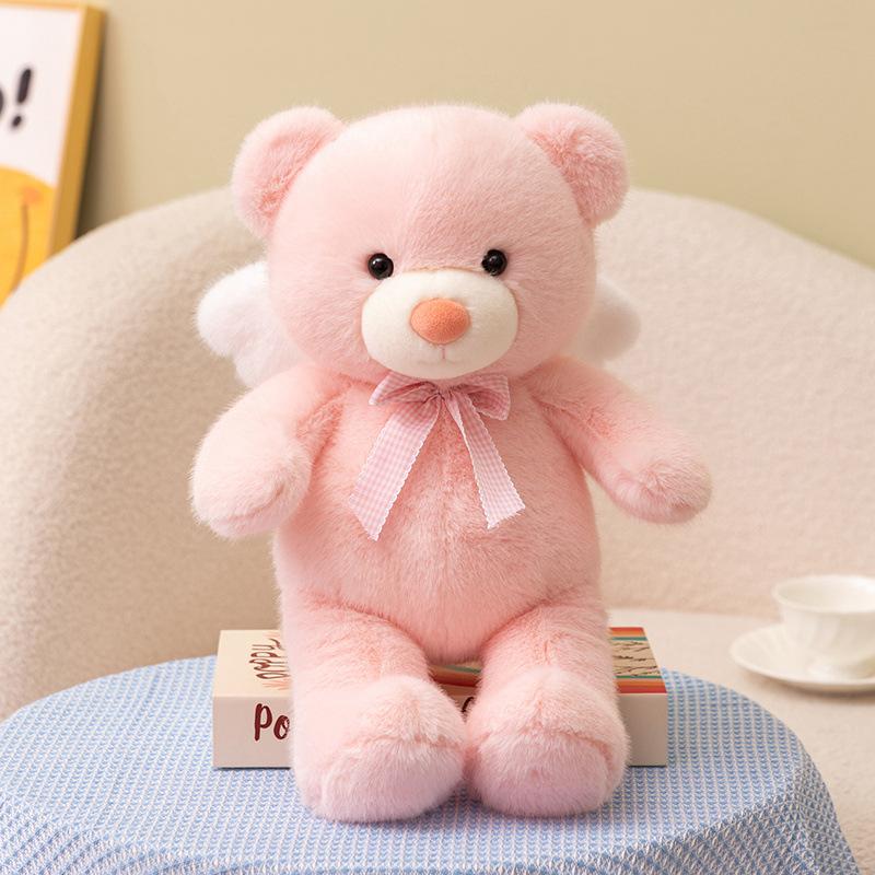 Cute Pink Angel Bear Teddy Bear Doll Plush Toy Elephant Doll Children's Company Soothing Rag Doll