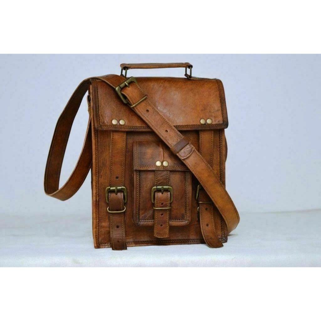 Vintage Leather Messenger Laptop Briefcase Satchel Bag Genuine high grade