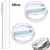 30oz/40oz Tumbler Lid Replacement Fit for Stanley Cup, 2 Pack Replacement Tumbler Lids , with 2 Straws and 1 Cleaning Brush