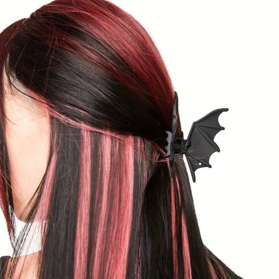 Dámská sponka do vlasů Halloweenský tvar netopýra Žraločí skřipcová spona Protiskluzové zuby Kovové uchopovací spony Vlasové doplňky