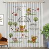 Rilakkumaes Kitchen Curtains for Living Room Curtain Partition Halloween Decoration Home Interior Curtains 2 Pieces Shades Child