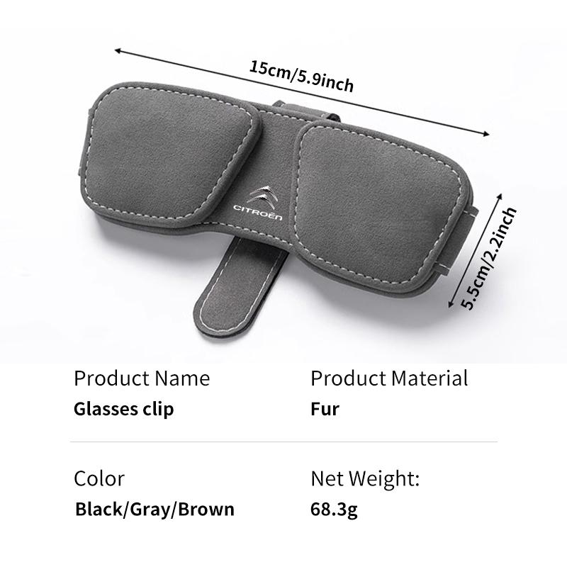 Suede Car Sun Visor Magnetic Holder Glasses Ticket Double Clip For Citroen C5 C1 C2 C6 C4L DS3 DS4 DS5 C-Elysee Grand Berlingo aje256