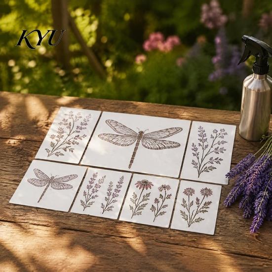 Nature Pattern Templates Garden Bloom Wall Stencil Kit, Reusable Floral Painting Templates, DIY Decor Art Modular Stencils for Walls Wood Fences