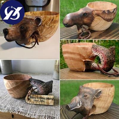 Practical Water Mug Vintage Delicate Decorative Animal Bushcraft Drinking Camp Cup