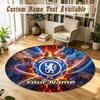 Round Rug Custom NameChelsea FC Pattern Non Slip Carpet Home Floor Decor