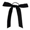 Fashion Black Velvet Bow Hair Ribbon Scrunchie For Women Girl Elastic Hair Tie