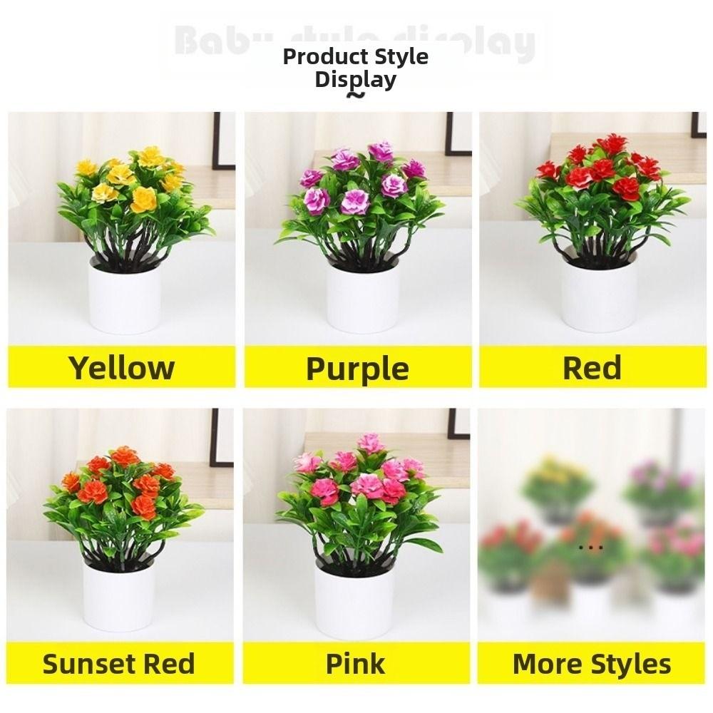 5 Colors Artificial Potted Plant 18*22cm Plastic Simulated Tree Ornaments Table Decor Fake Plants For Wedding Home Hotel Office