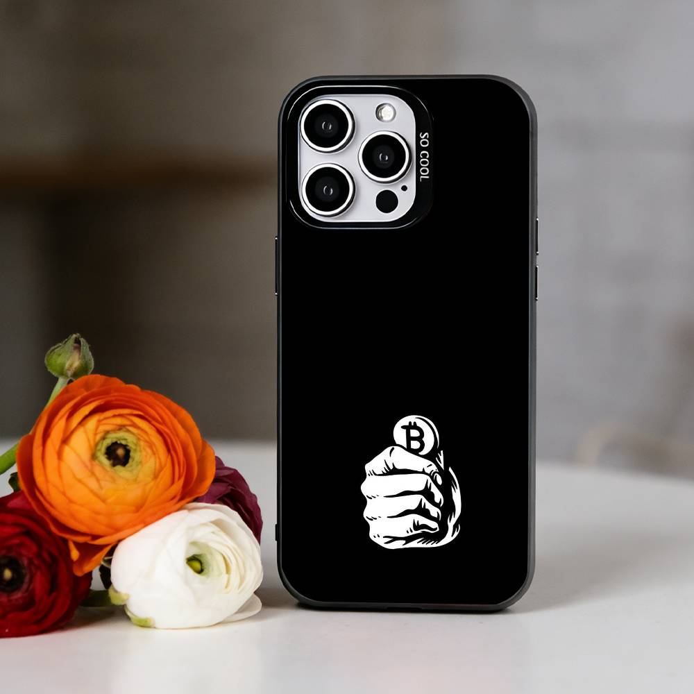 Bitcoin Crypto Phone Case For iPhone 17,16,15,14,13,12,11 Plus,Pro Max,XS,Colorful Silver Phone case Funda Cover