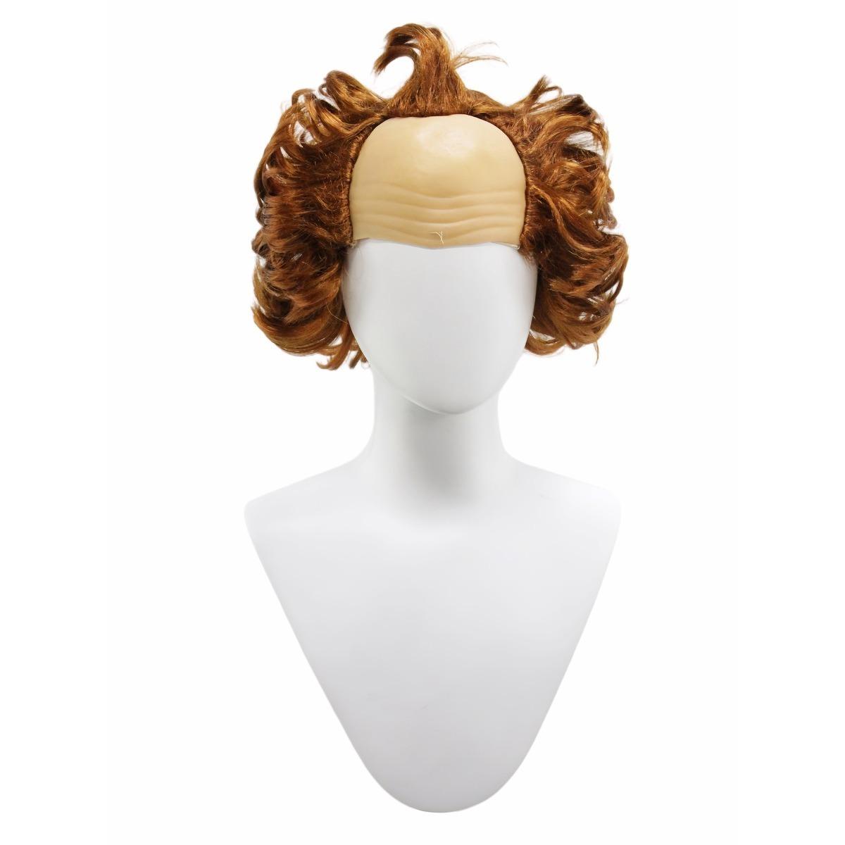 

Mens Balding Brown Curly Wig - Halloween Costume Party Comedy Synthetic Fiber
