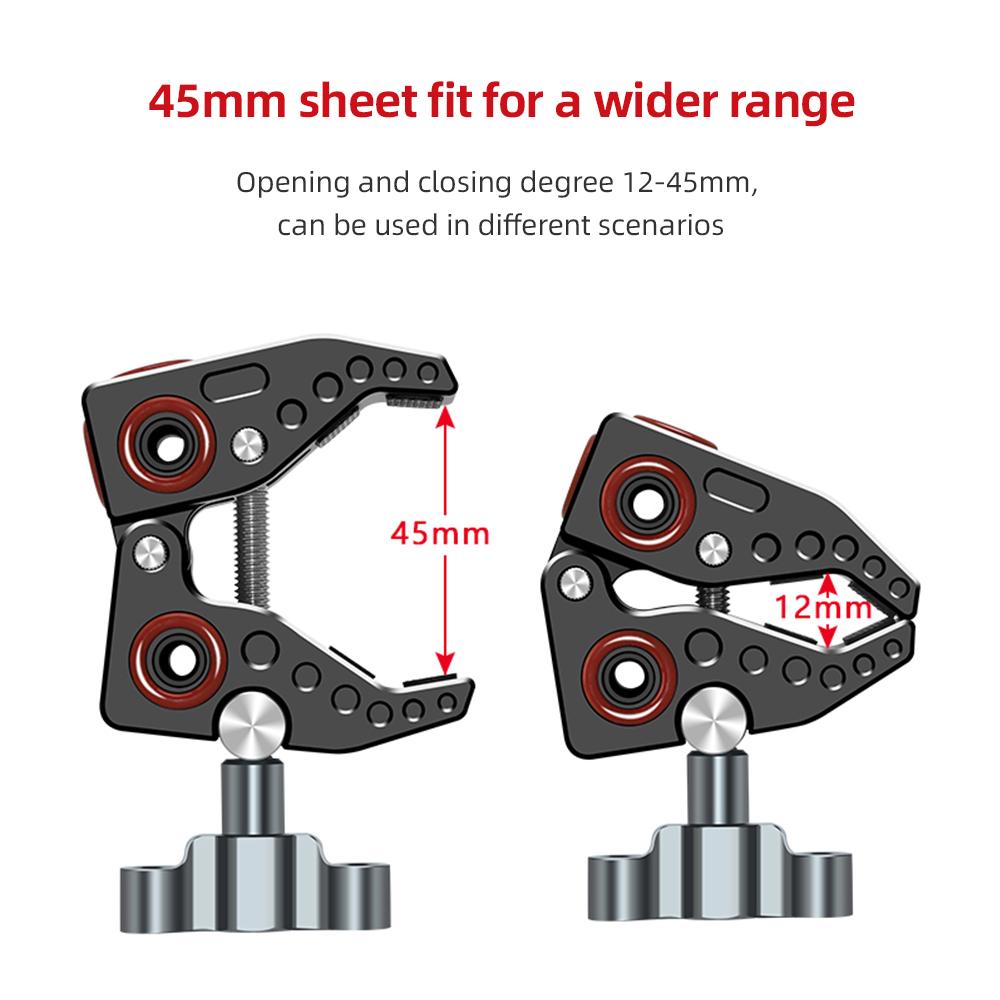 Super Camp Camera Plamp Mount with 360 degrees Head and 1Celsius4\ Celsius3Celsius8\ Threads, Anti-Slip Pads for CameraCelsiusMonitorCelsiusLig