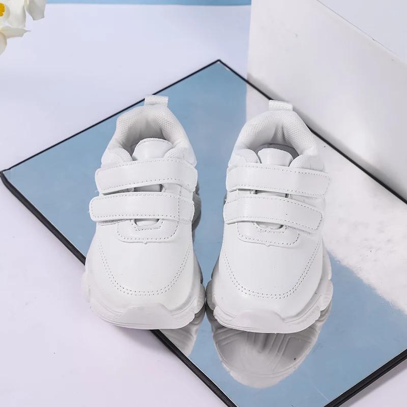 Fashion Children White School Sneakers Non-slip Kids Boys Tennis Shoes Sports Versatile Girls Causal Basketball Shoes Breathable