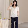 Pure Cotton Women's Pajamas with Chest Pads Women's 1011 New Spring and Summer Anti-bumping Students Can Wear Loungewear Suit