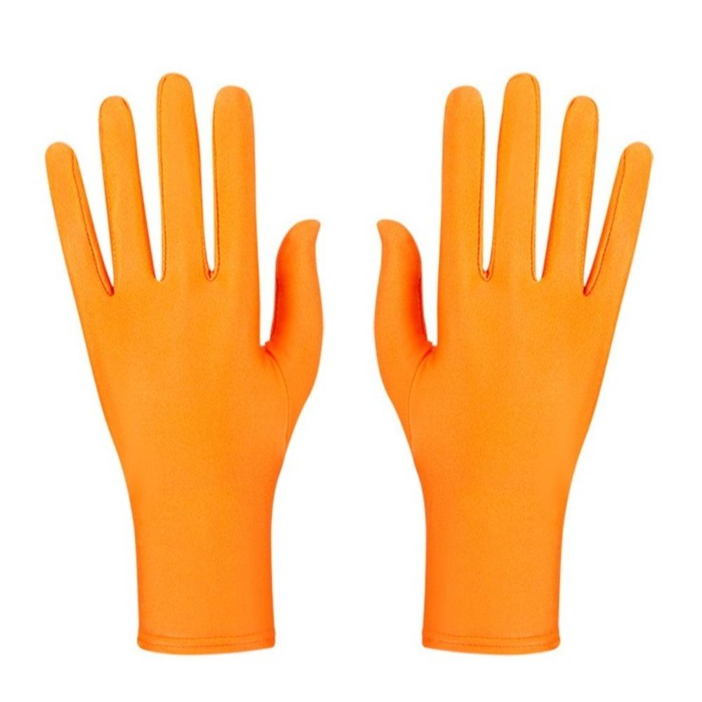 New Party Dress Performance Gloves Full Fingers Solid Color Sunscreen Gloves Spandex Photographic Prop Women