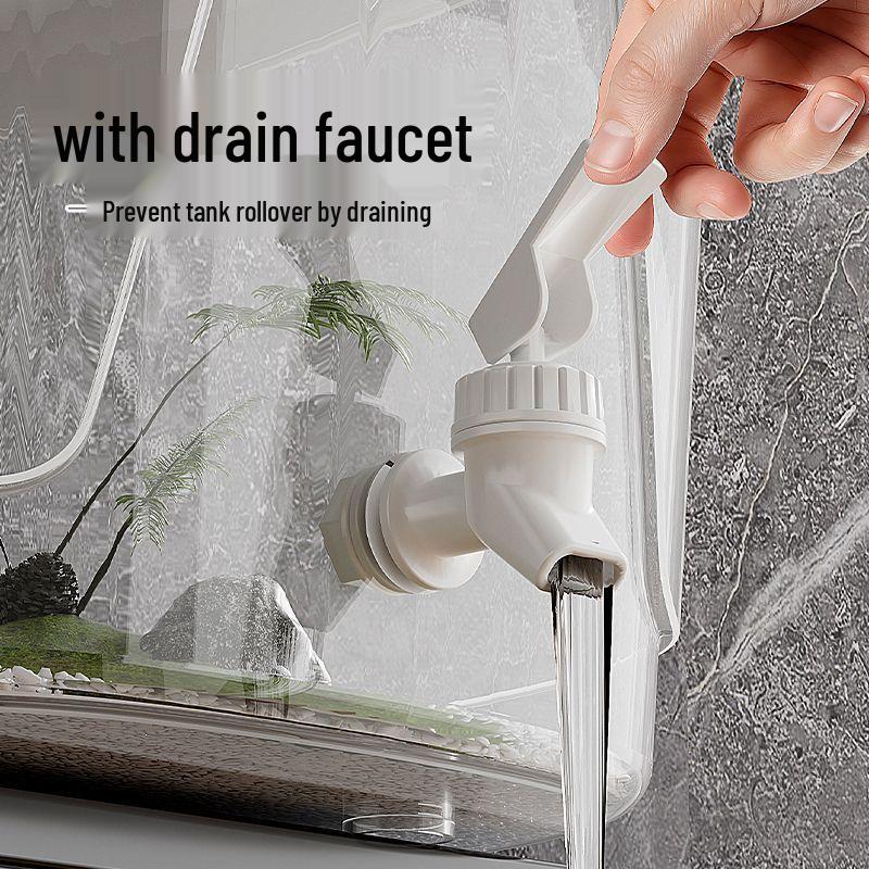 Eco-Friendly Turtle Breeding Tank with Climbing Platform and Drainage Lid