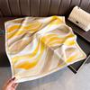 70 Cm Fashion Square Silk Scarf for Women Satin Headscarf Shawl Stripe Gradient Color Design Headband Hijab Bandana Wrap