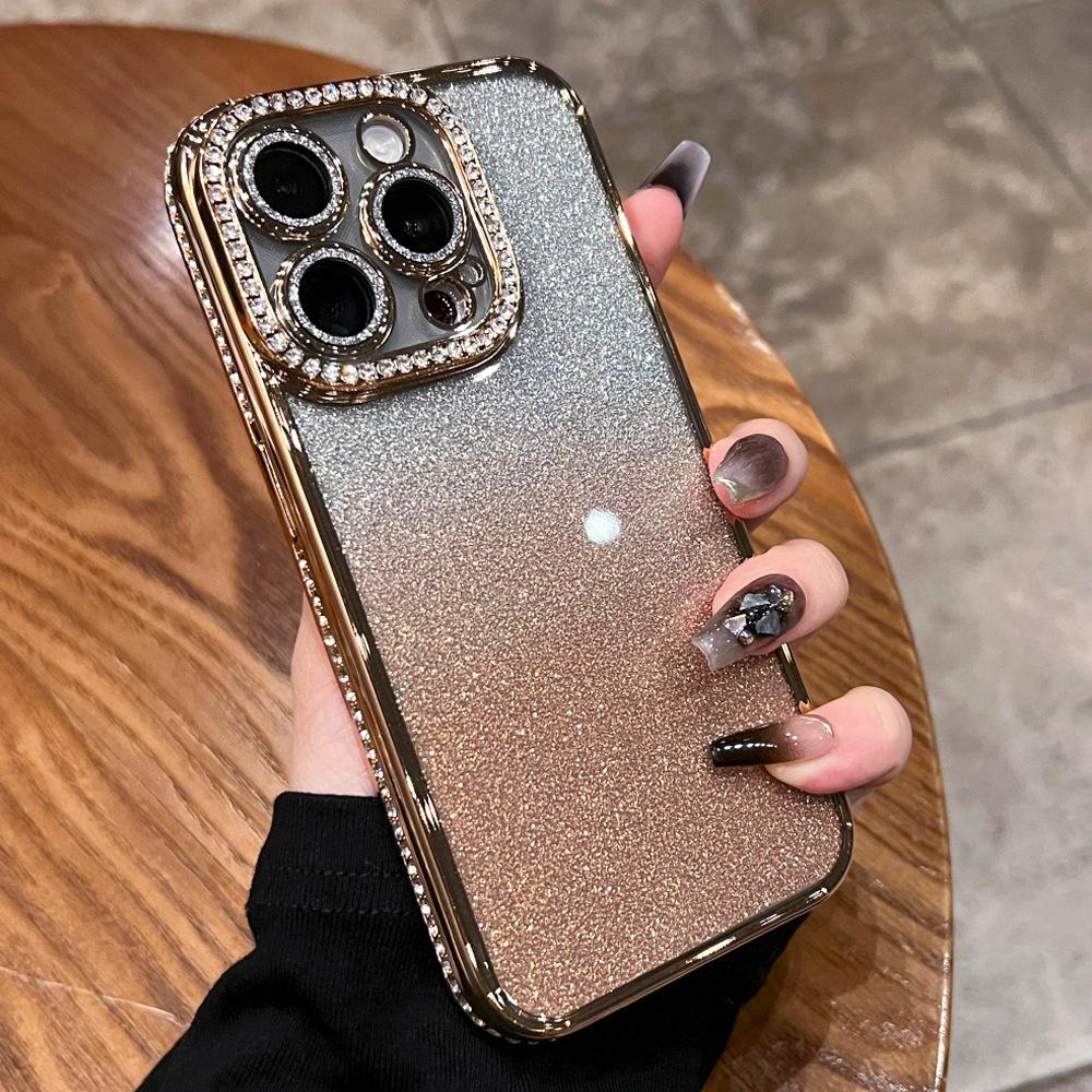 Applicable To iPhone11Promax Mobile Phone Case Electroplated Rhinestone Glitter Apple 11 Mirror Magnetic Suction Bracket Protective Case