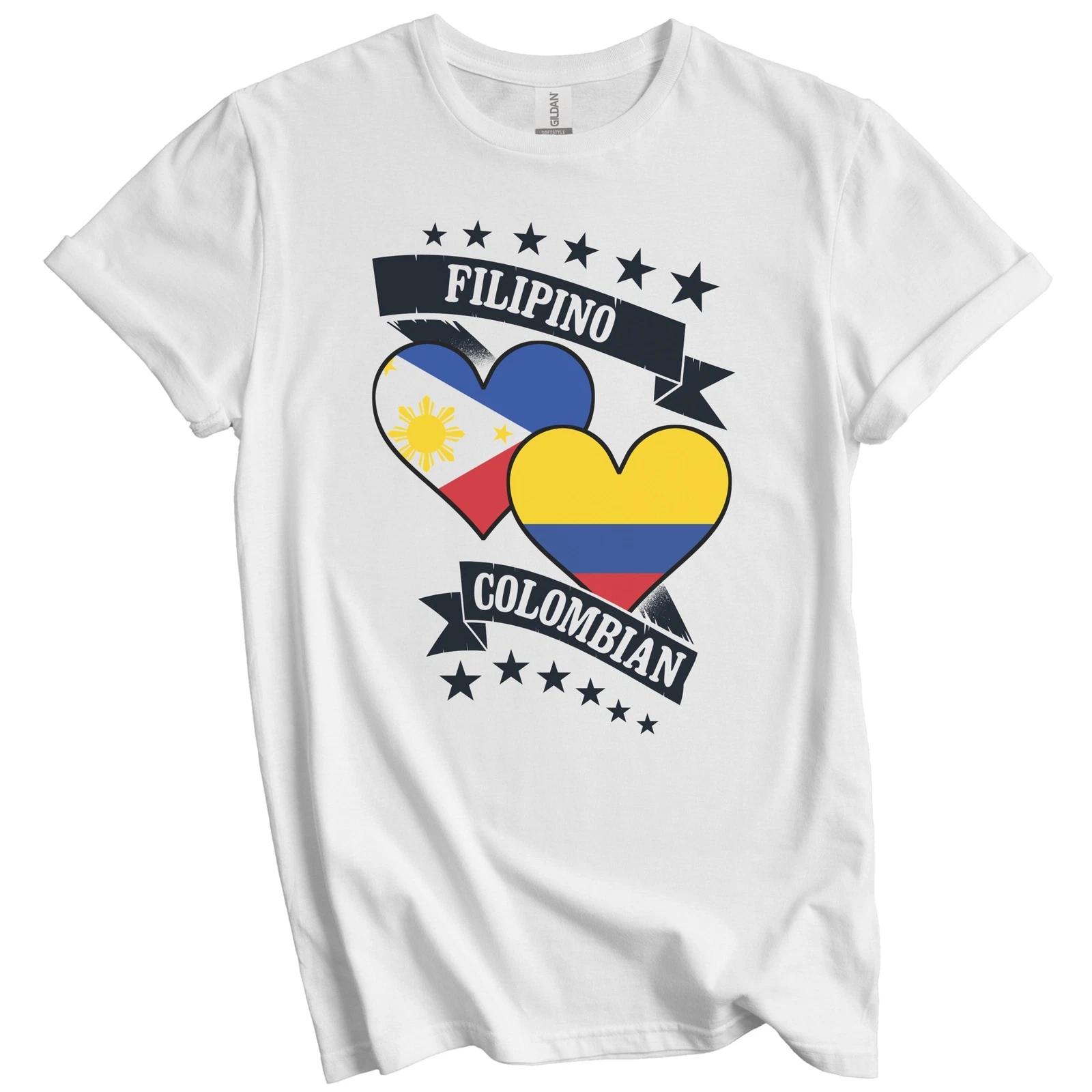 Filipino Colombian Heart Flags Philippines Colombia T-Shirt S
